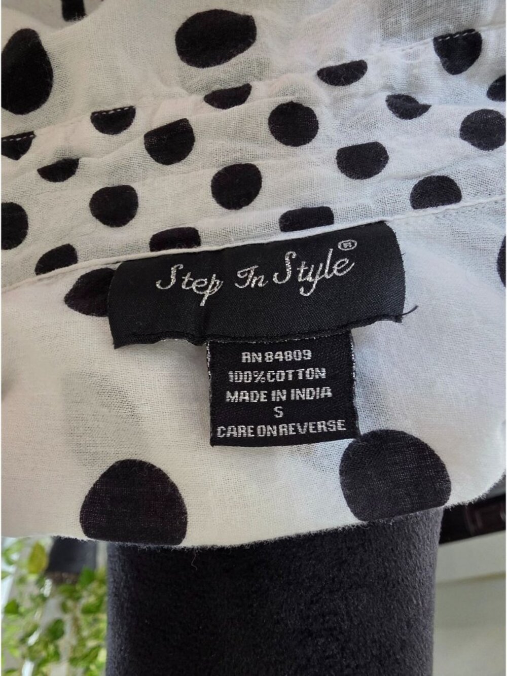 Polka Dot Ruffle Sleeve Cotton Tunic Dress By Step In Style S White/Black Lightw - Picture 3 of 16